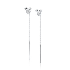 Cercei argint lungi cu lant si pietre Mickey Mouse DiAmanti Z1653EPR-DIA (Argint 925‰ 1,5 g.)